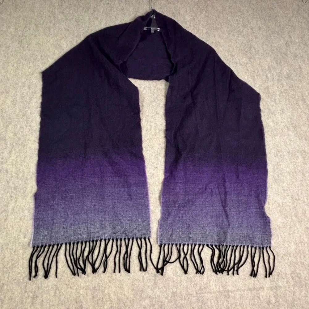 Cashmere‎ Scarf Shawl Stole Purple Ombre Made in Scotland Luxury Chic